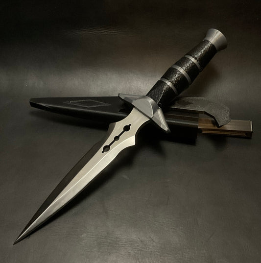 Black Silver Marble Dart Knife