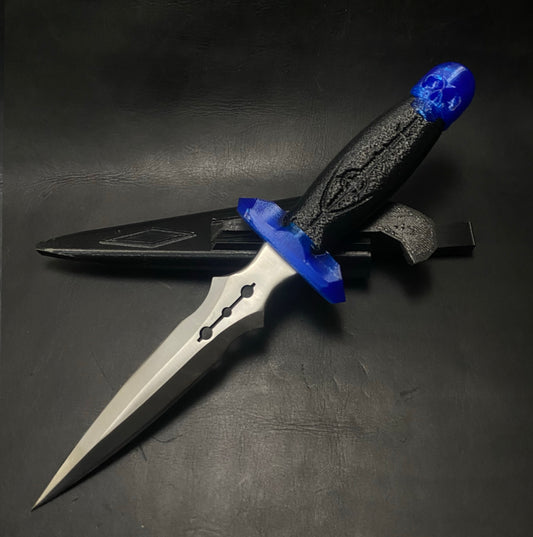 Crystal Blue Skull Knife