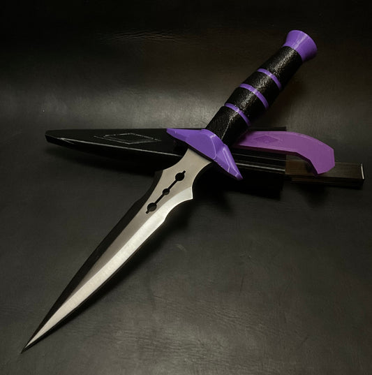 Reverse Purple Marble Dart Knife