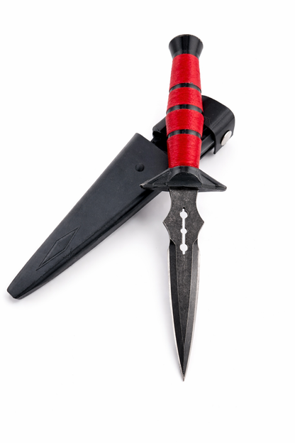Red marble, black claw, dart knife