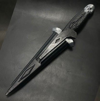 Platinum Silver Skull Knife